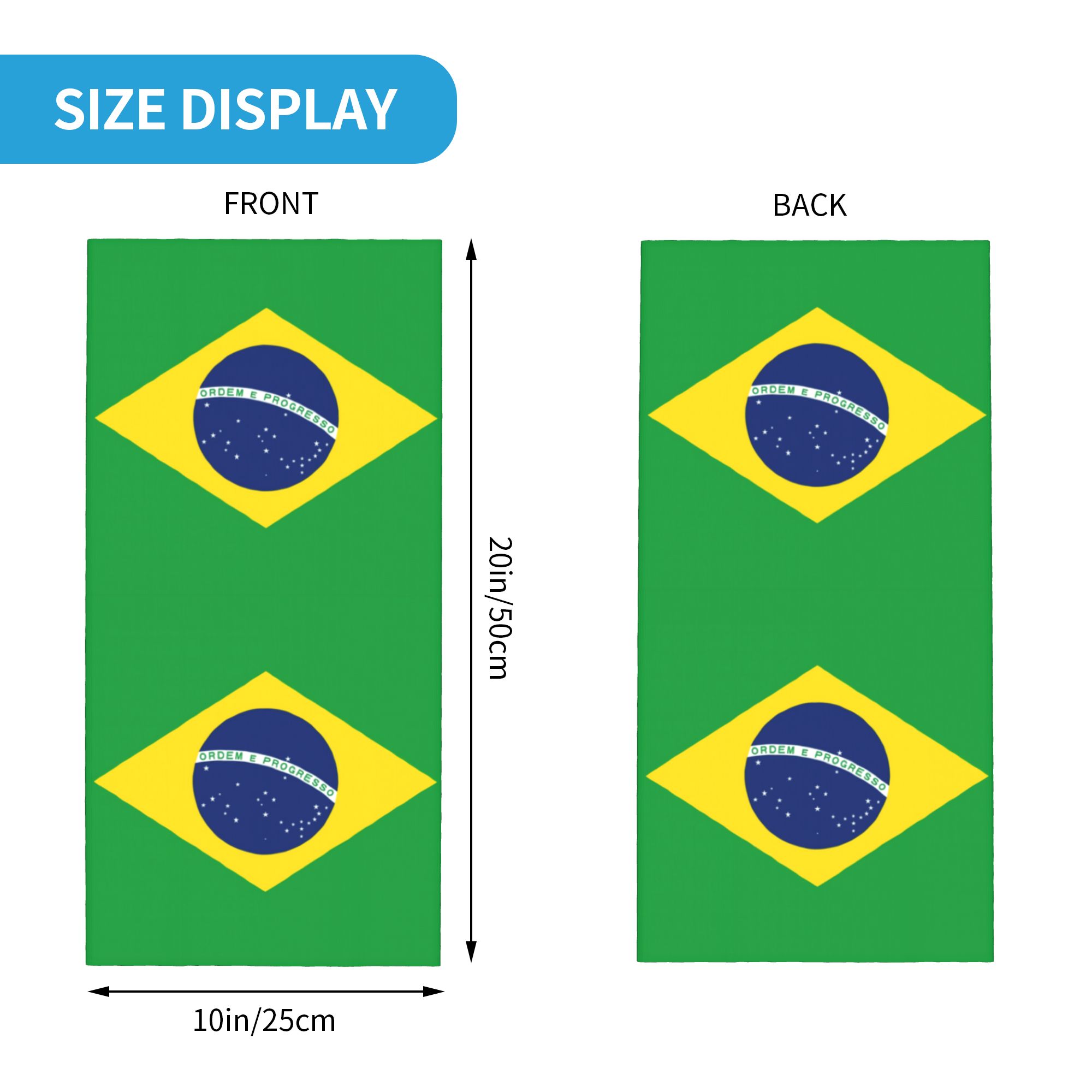 Bandana com bandeira do Brasil - Neck Gaiter Face Cover avaliação e preço